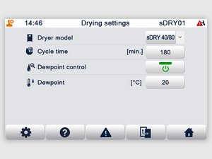 sDRY 40/80 搭配 sDRYBIN S 15-250: 露点控制